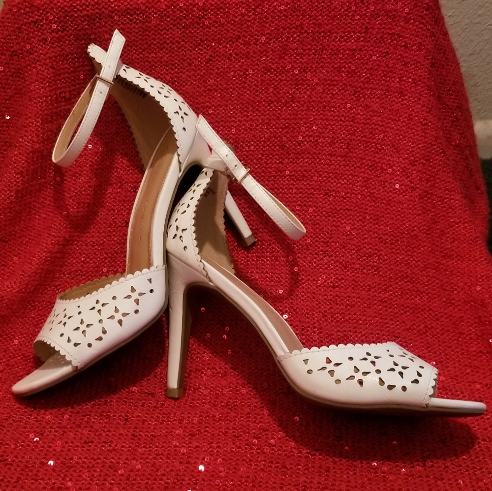 Lauren Conrad White Cutout Heels